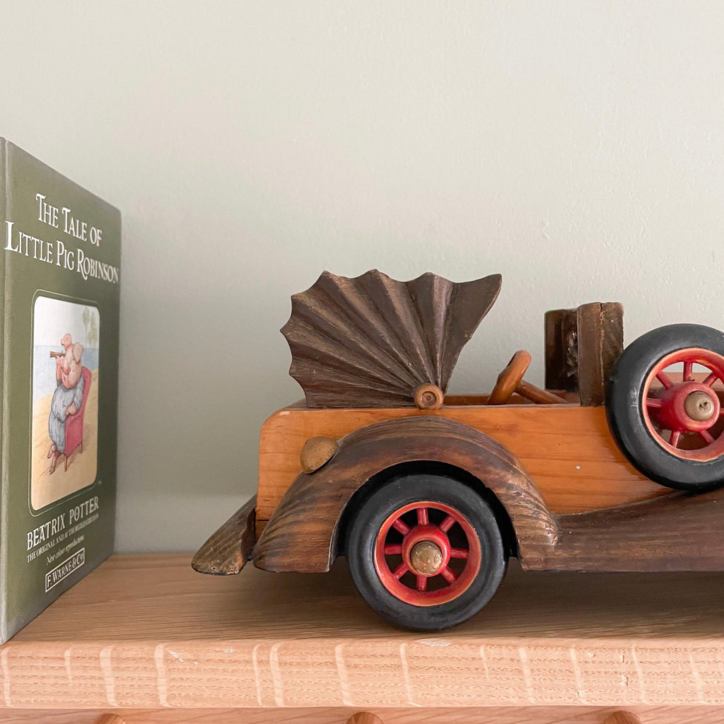 Vintage handmade wooden classic car - Moppet