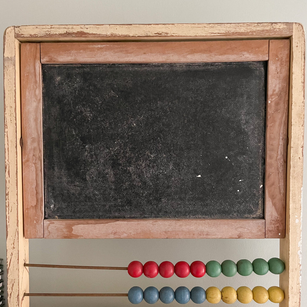 Vintage 1940s wooden blackboard and abacus - Moppet