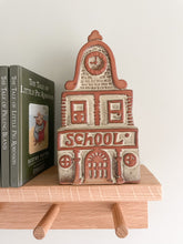 Load image into Gallery viewer, Vintage ceramic ‘School’ money box piggy bank, white and brown neutral - Moppet
