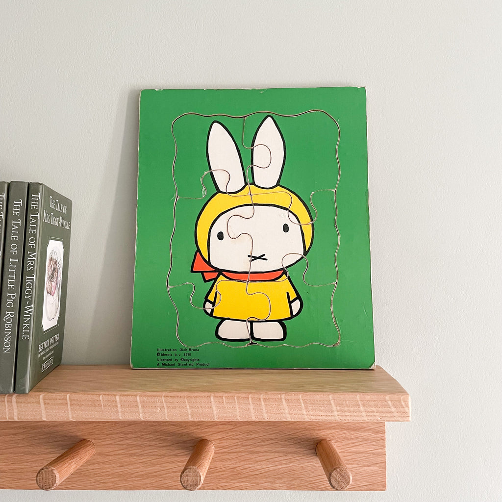 Vintage wooden jigsaw puzzle featuring Miffy by Dick Bruna, dated 1970 - Moppet