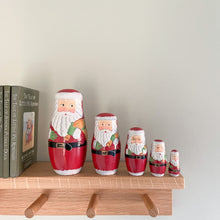 Load image into Gallery viewer, Vintage wooden Father Christmas Santa nesting Russian Matryoshka dolls - Moppet
