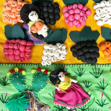 Load image into Gallery viewer, Vintage Peruvian appliqué wall hanging, featuring harvest scene - Moppet
