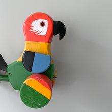 Load image into Gallery viewer, Vintage German wooden pull-along parrot toy by Walter - Moppet
