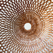 Load image into Gallery viewer, Vintage woven rattan wicker ceiling shade with a wavy edge - Moppet

