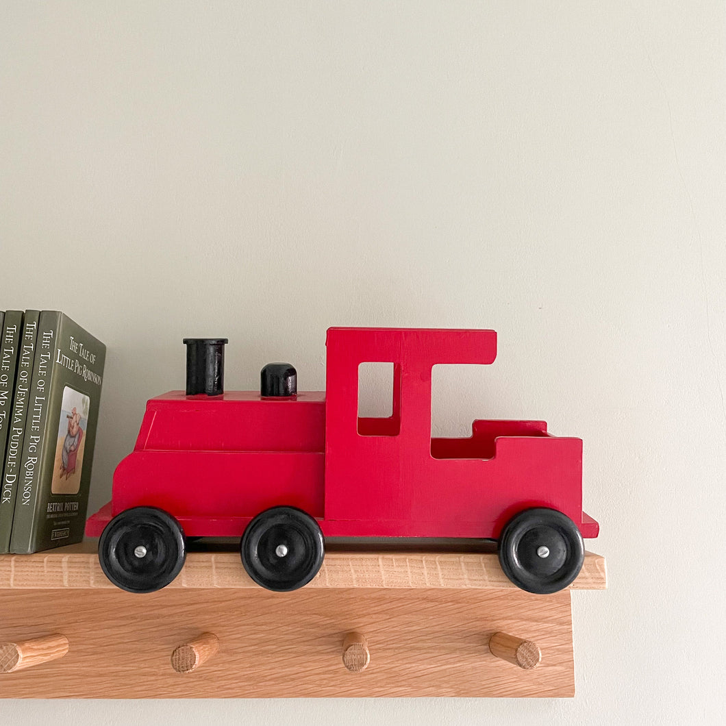 Vintage 1950s large wooden red train - Moppet