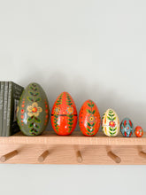Load image into Gallery viewer, Vintage 1970s wooden nesting Easter eggs - Moppet
