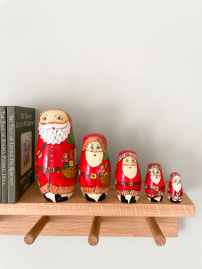 Vintage wooden Father Christmas Santa nesting Russian Matryoshka dolls - Moppet