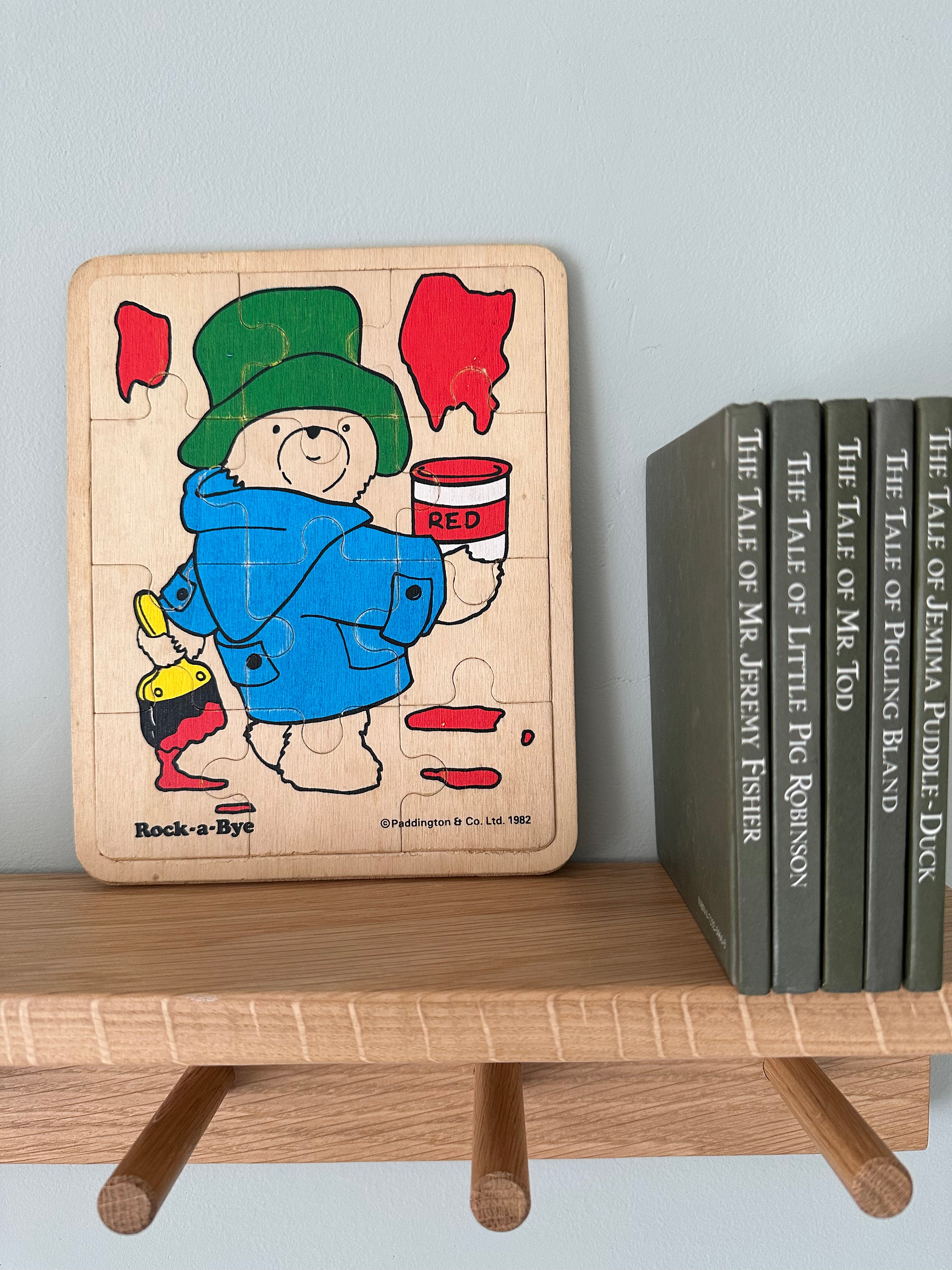 Vintage 1982 wooden Paddington jigsaw puzzle - Moppet