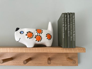 Vintage 1960s ceramic dachshund/sausage dog piggy bank or money box, by Arthur Wood, made in Britain - Moppet