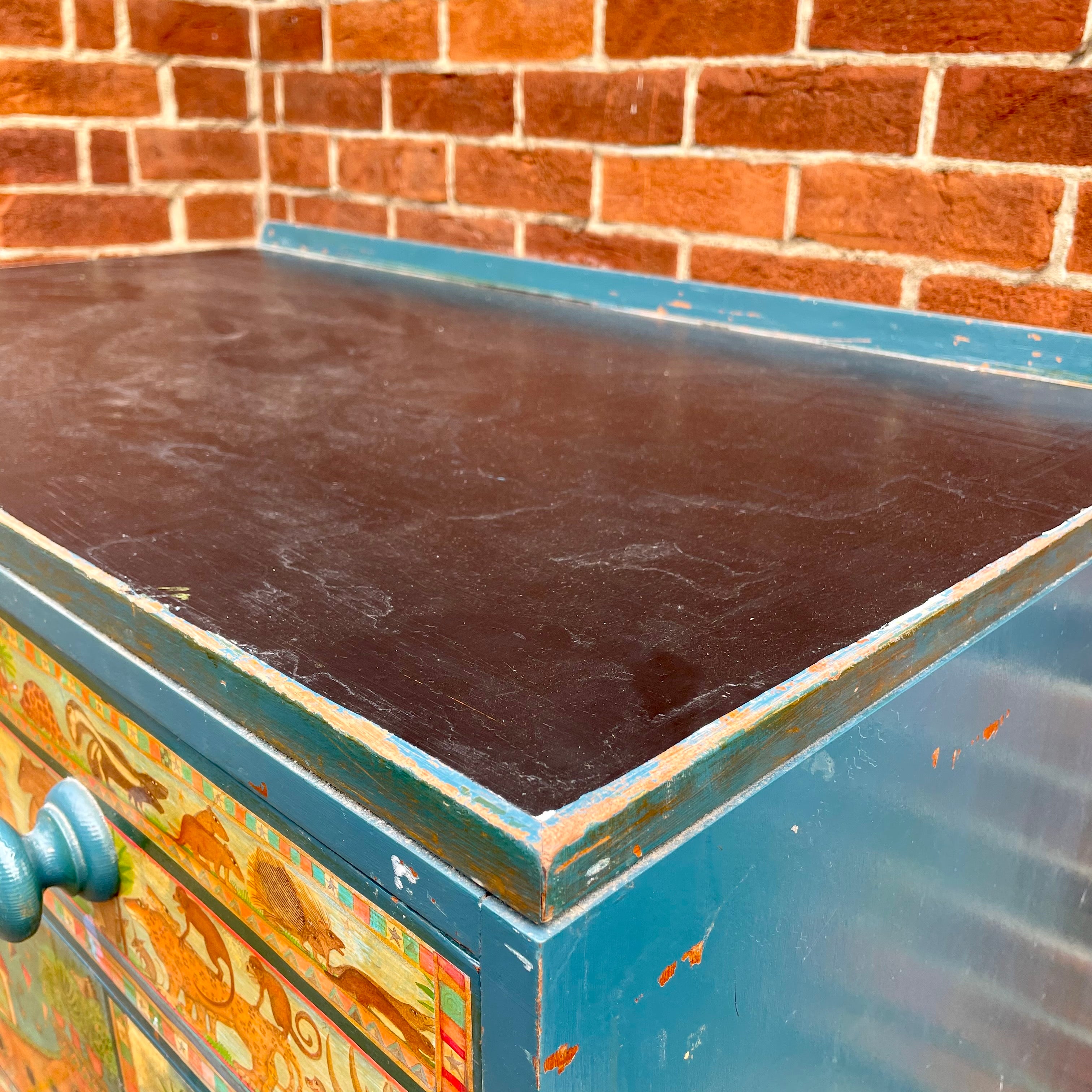 Vintage Edwardian chest of drawers with 1950s 'Noah's Ark' decoupage - Moppet