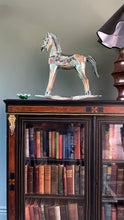 Load image into Gallery viewer, Vintage wooden folk art hand-painted large rocking horse - Moppet
