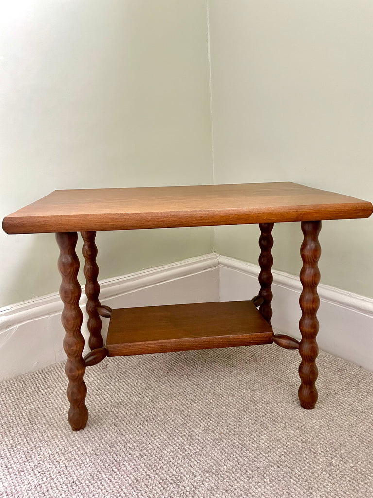 Vintage French oak bobbin low children’s table, coffee table or side table - Moppet