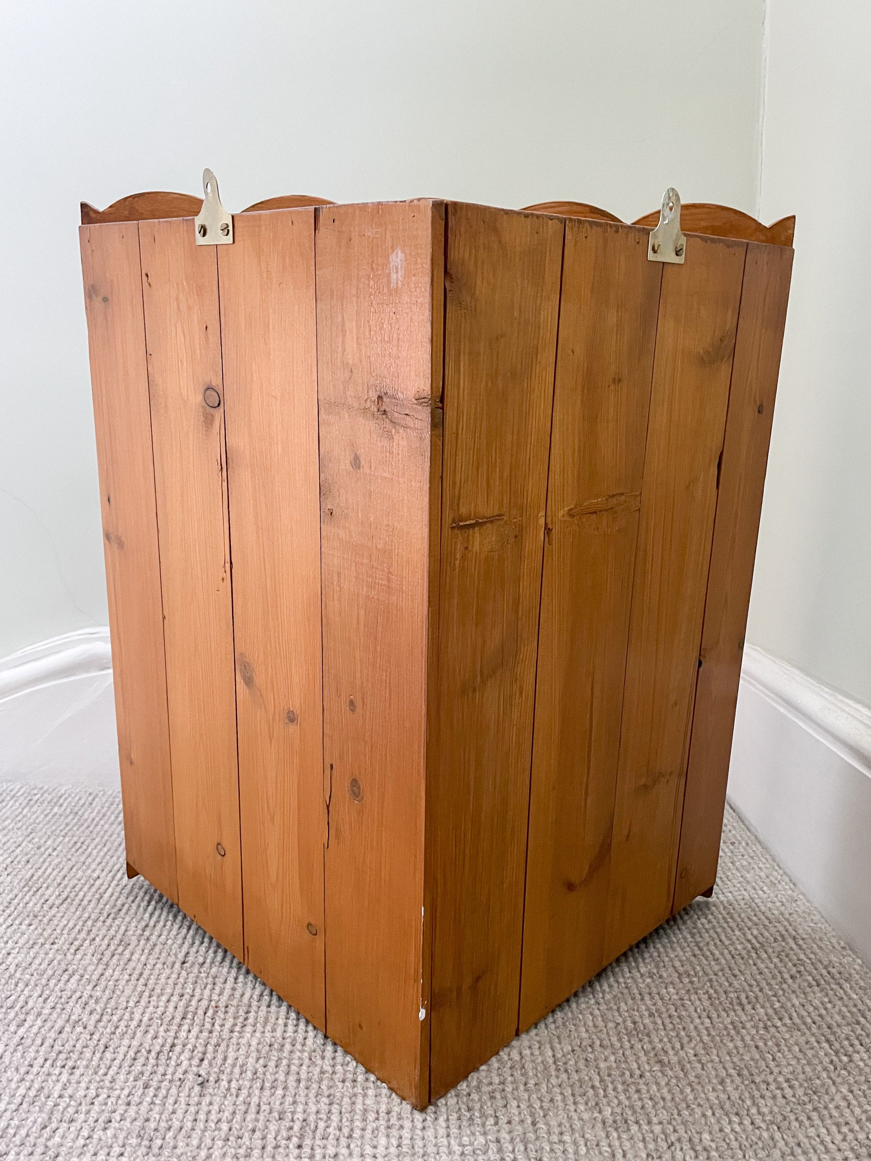 Pine corner store glass display cabinet