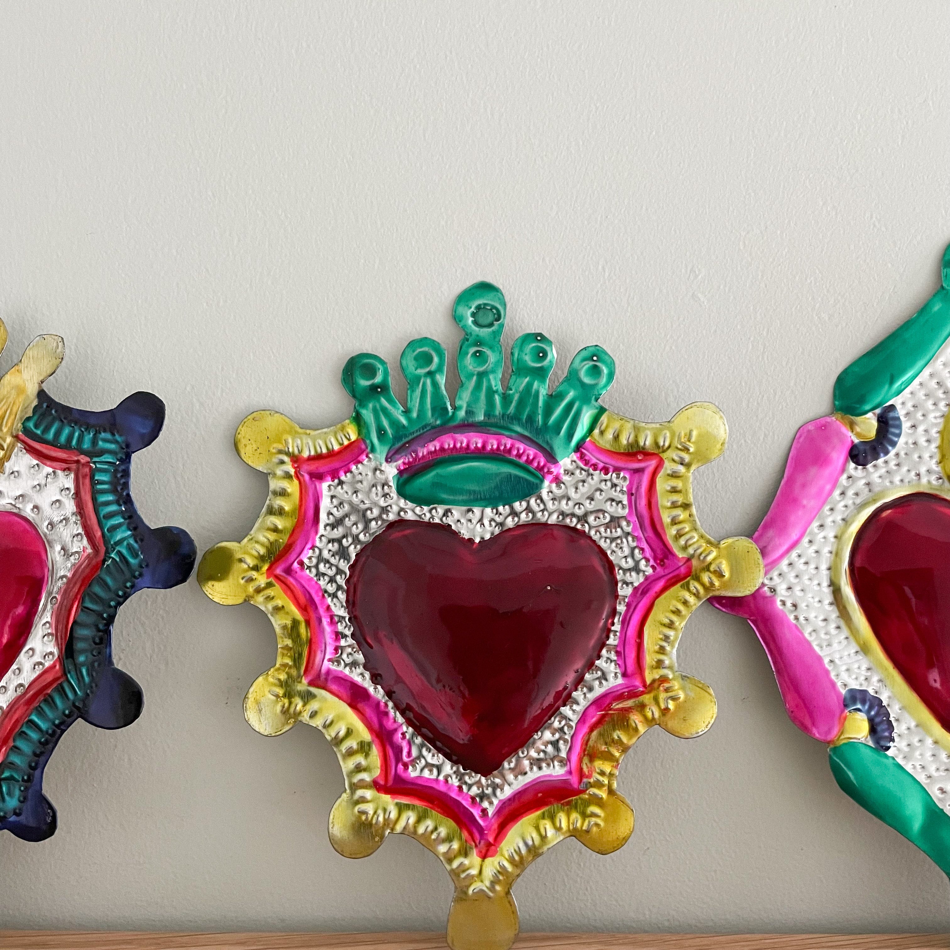 Handmade Mexican Folk Art Tin Heart Milagro - Moppet