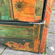 Load image into Gallery viewer, Vintage bow-fronted chest of drawers with ‘Garden of Eden’ mid-century decoupage - Moppet
