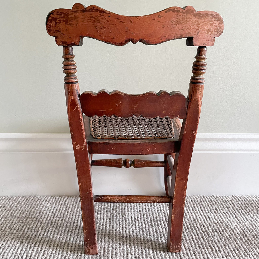 Vintage wooden doll’s chair with cane seat - Moppet