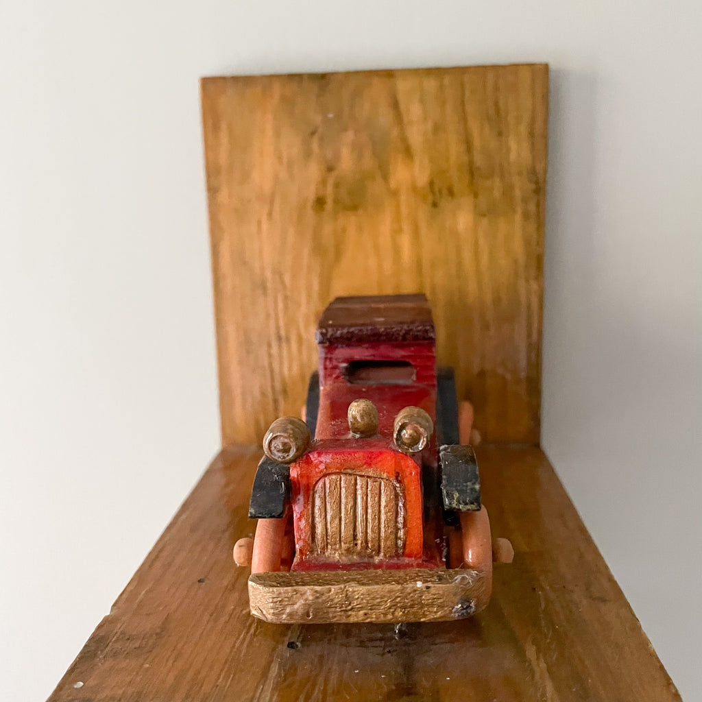 Pair of vintage wooden classic car bookends - Moppet