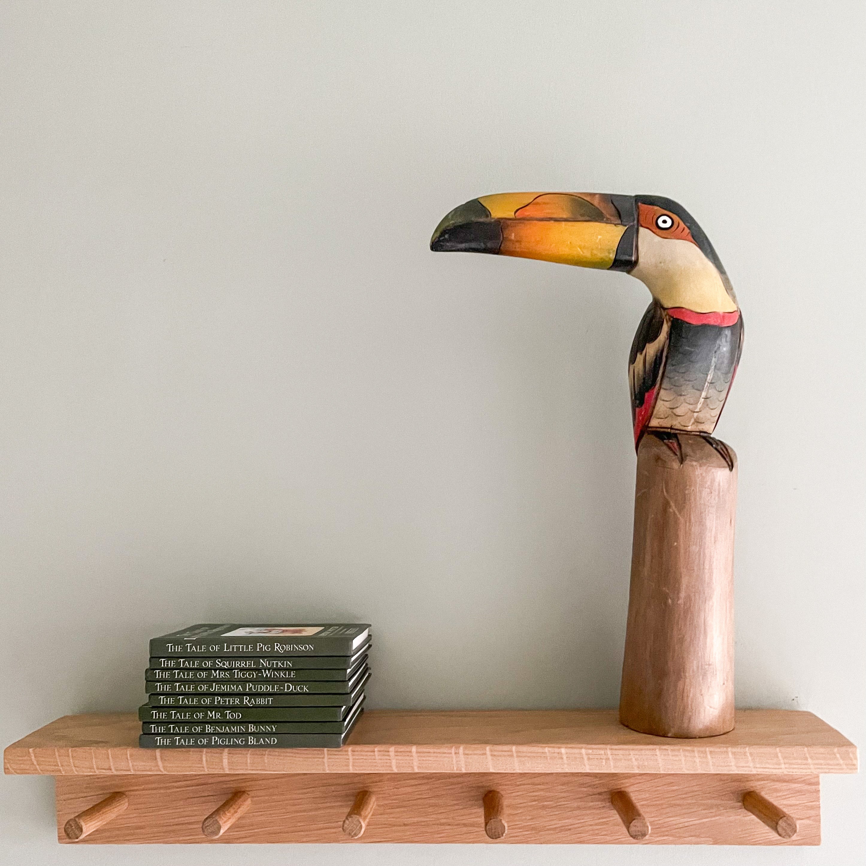 Vintage hand-carved wooden toucan folk art figurine - Moppet