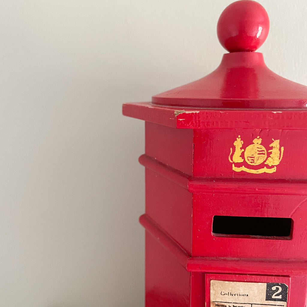 Vintage wooden hexagonal post box money box - Moppet