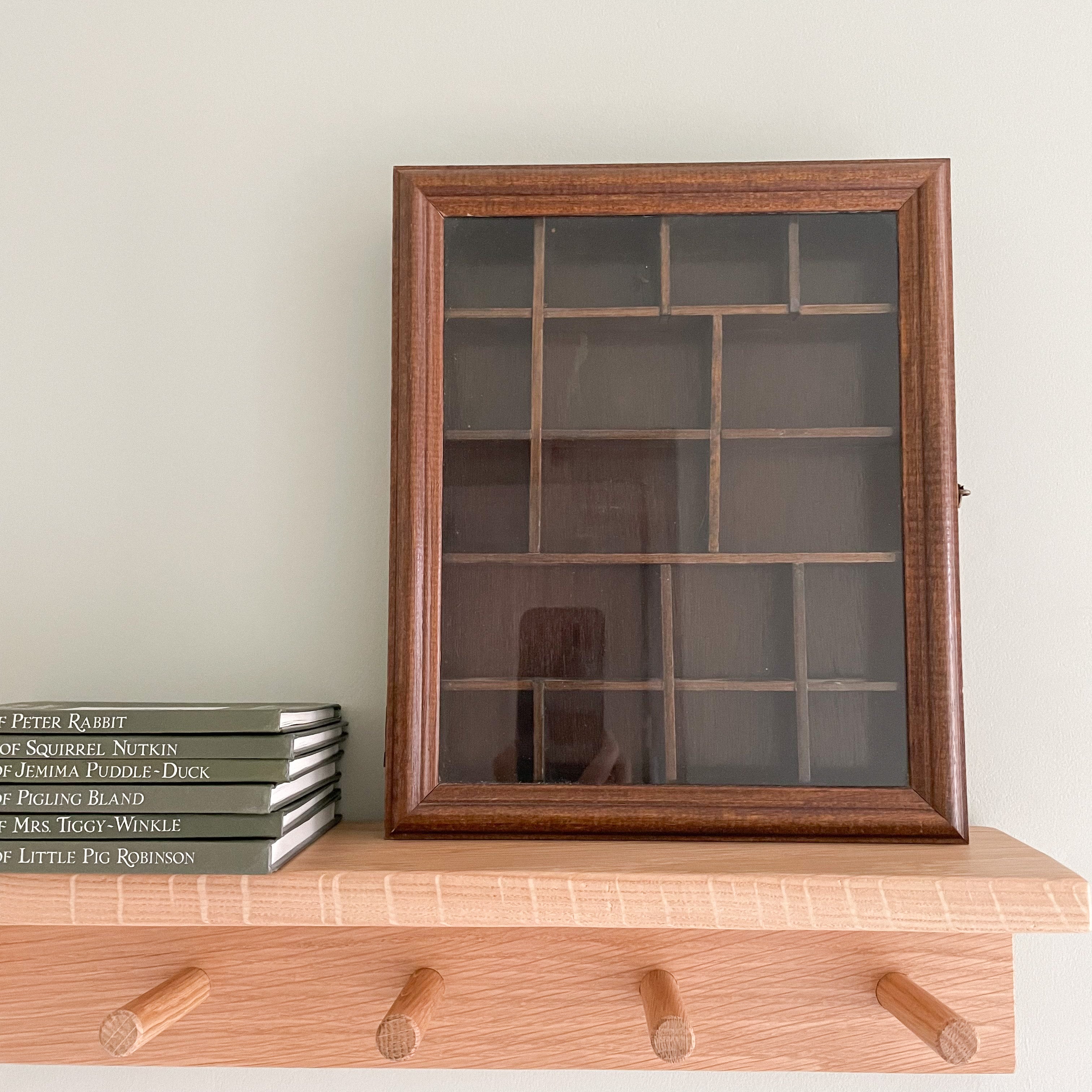 Vintage glazed display box or curios/trinket shelves, wall mounted or freestanding - Moppet