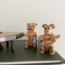 Load image into Gallery viewer, Vintage Italian hand-carved wooden musician dogs, by Anri (dachshund, bulldog, schnauzer, skye terrier) - Moppet
