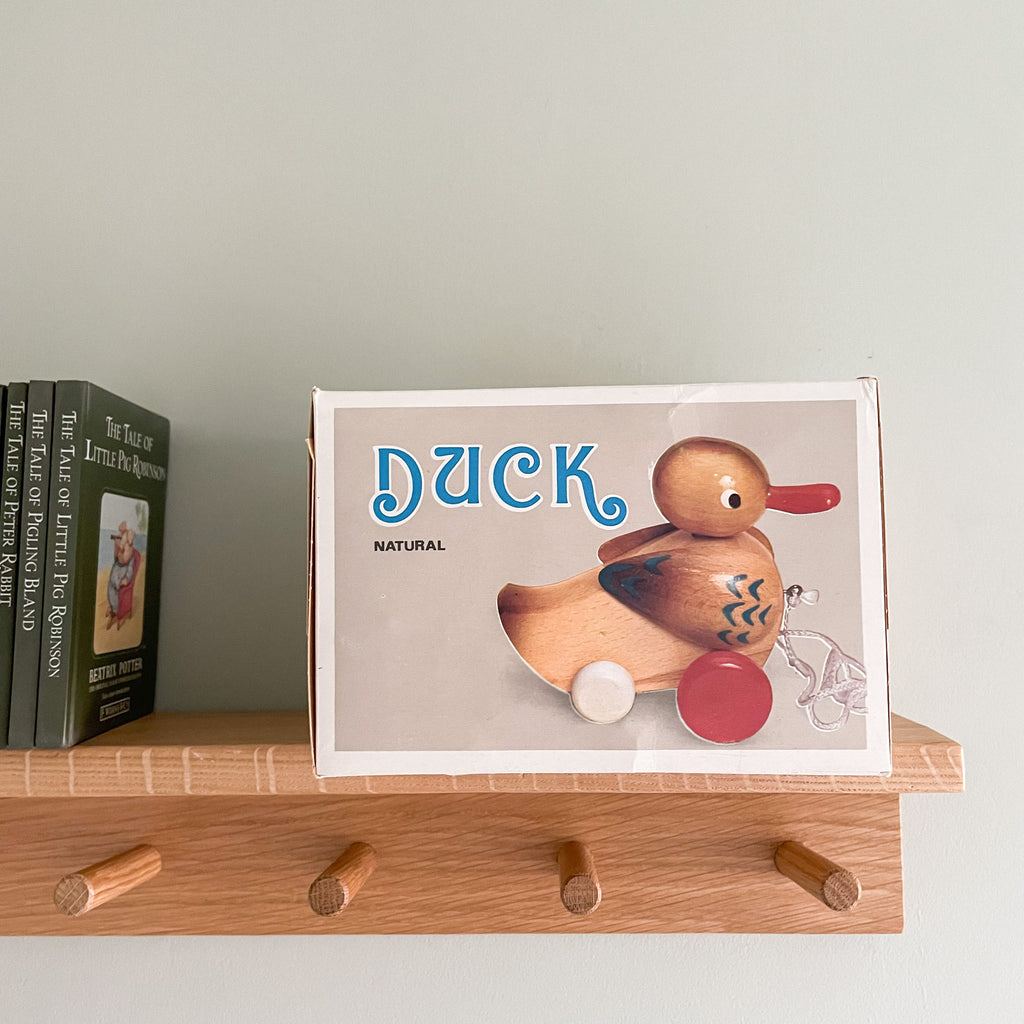 Vintage Czech wooden duck pull-along toy - Moppet