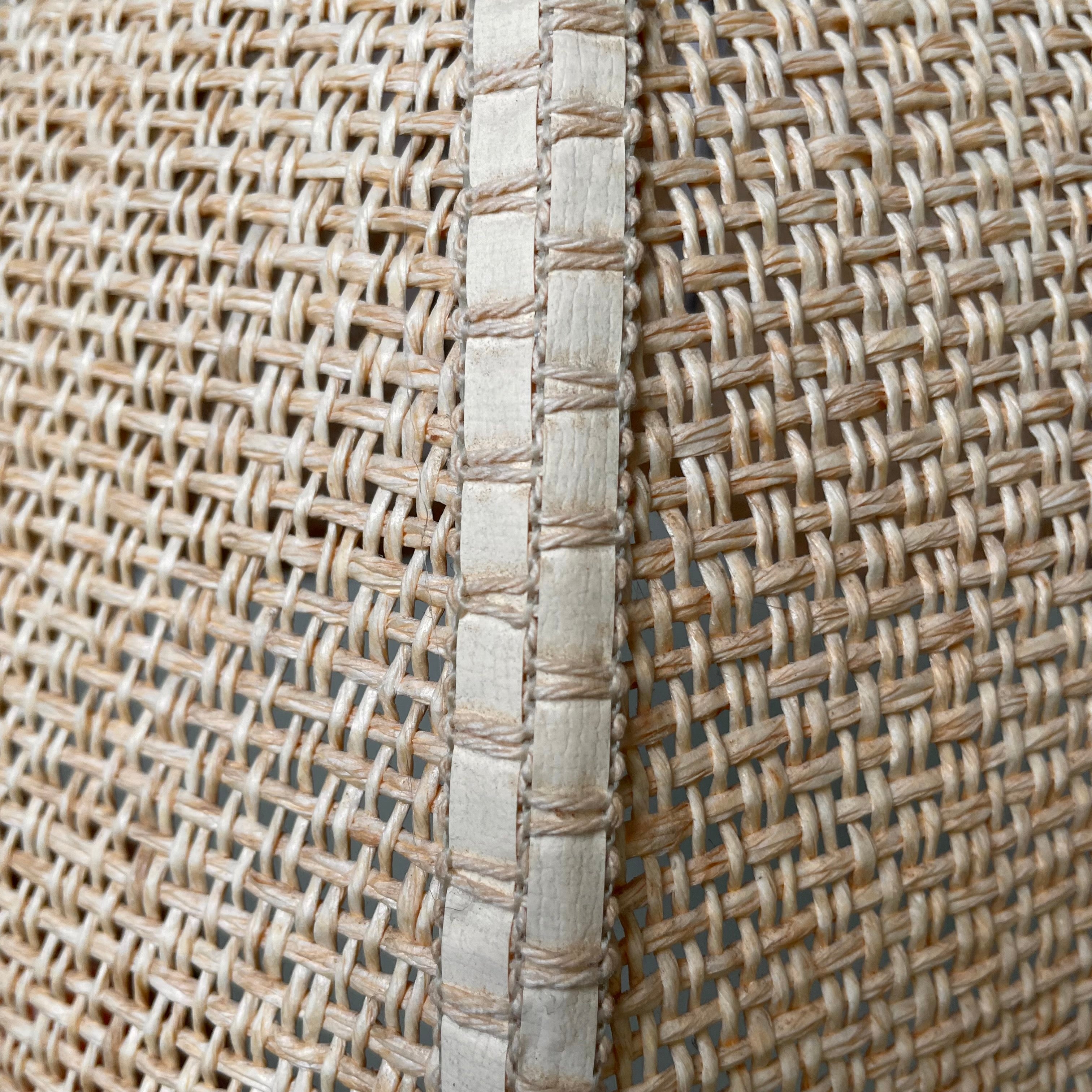 Vintage woven rattan ceiling or lamp shade with a scalloped wavy petal edge - Moppet
