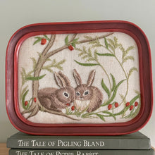 Load image into Gallery viewer, Vintage framed embroidery of two Easter rabbits / bunnies - Moppet
