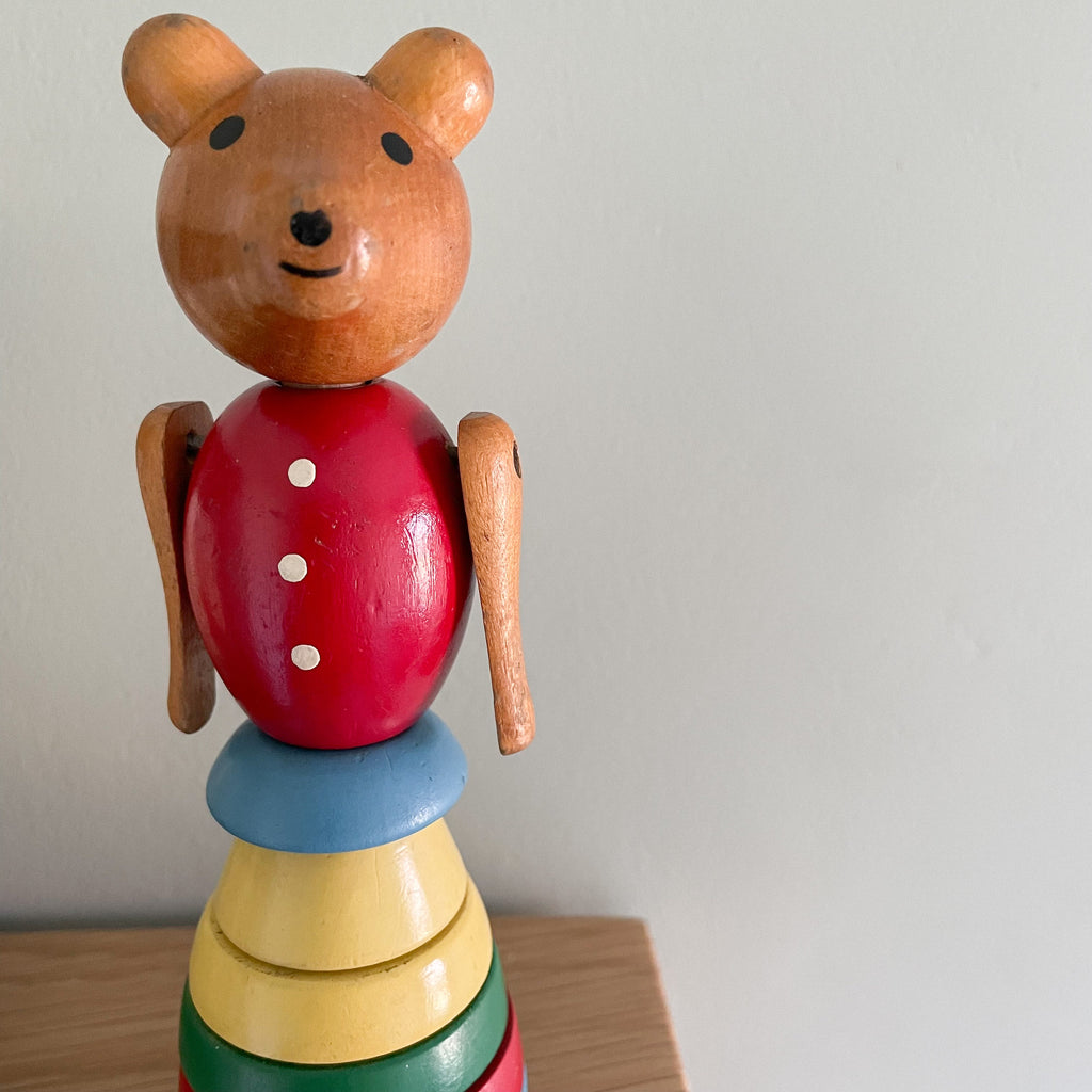 Vintage wooden Swedish stacking bear, by Brio - Moppet