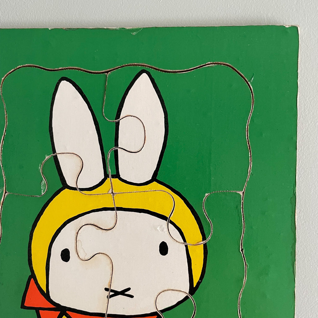 Vintage wooden jigsaw puzzle featuring Miffy by Dick Bruna, dated 1970 - Moppet