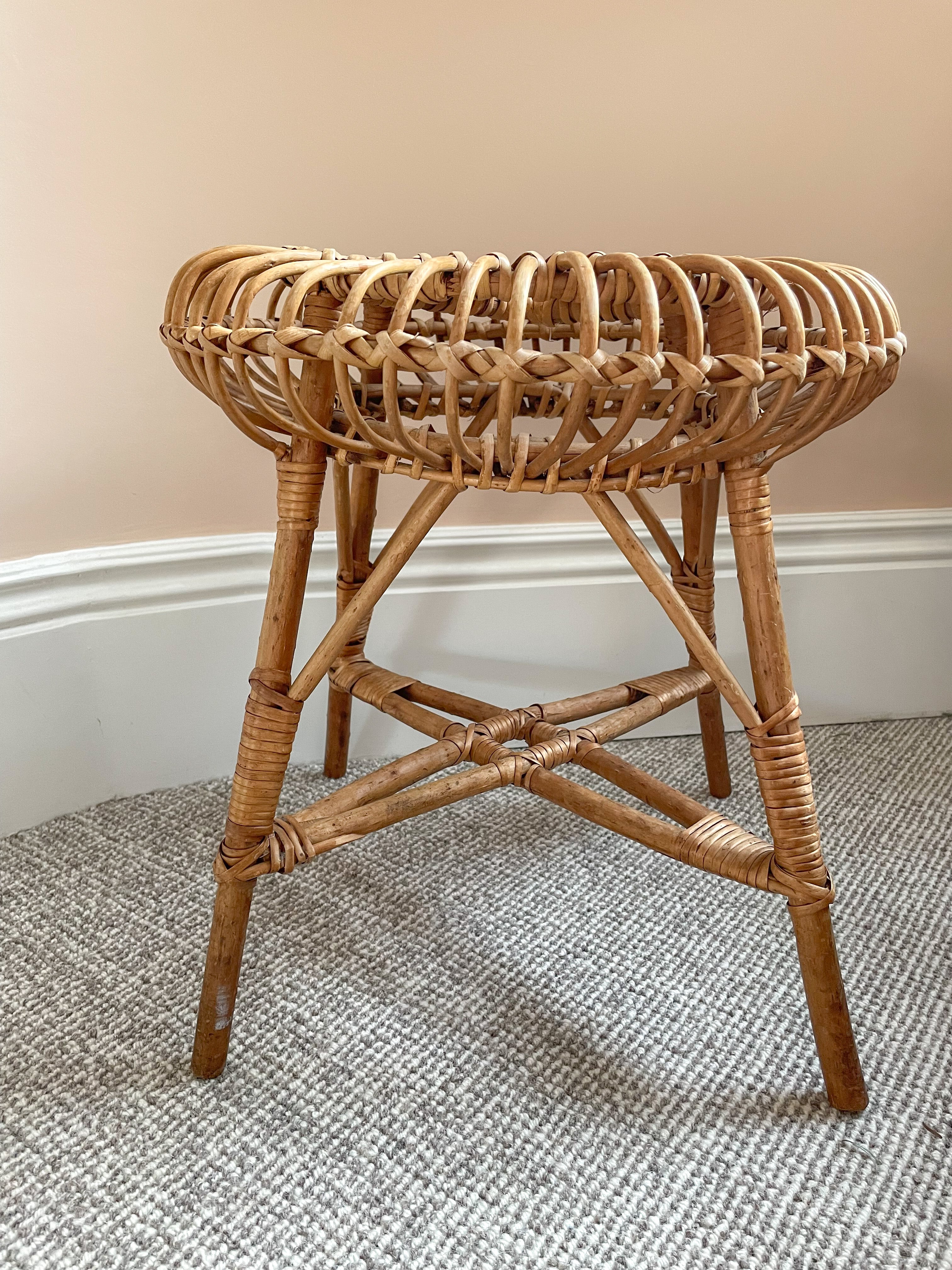 Vintage 1950s Franco Albini Lobster Pot bamboo stool - Moppet