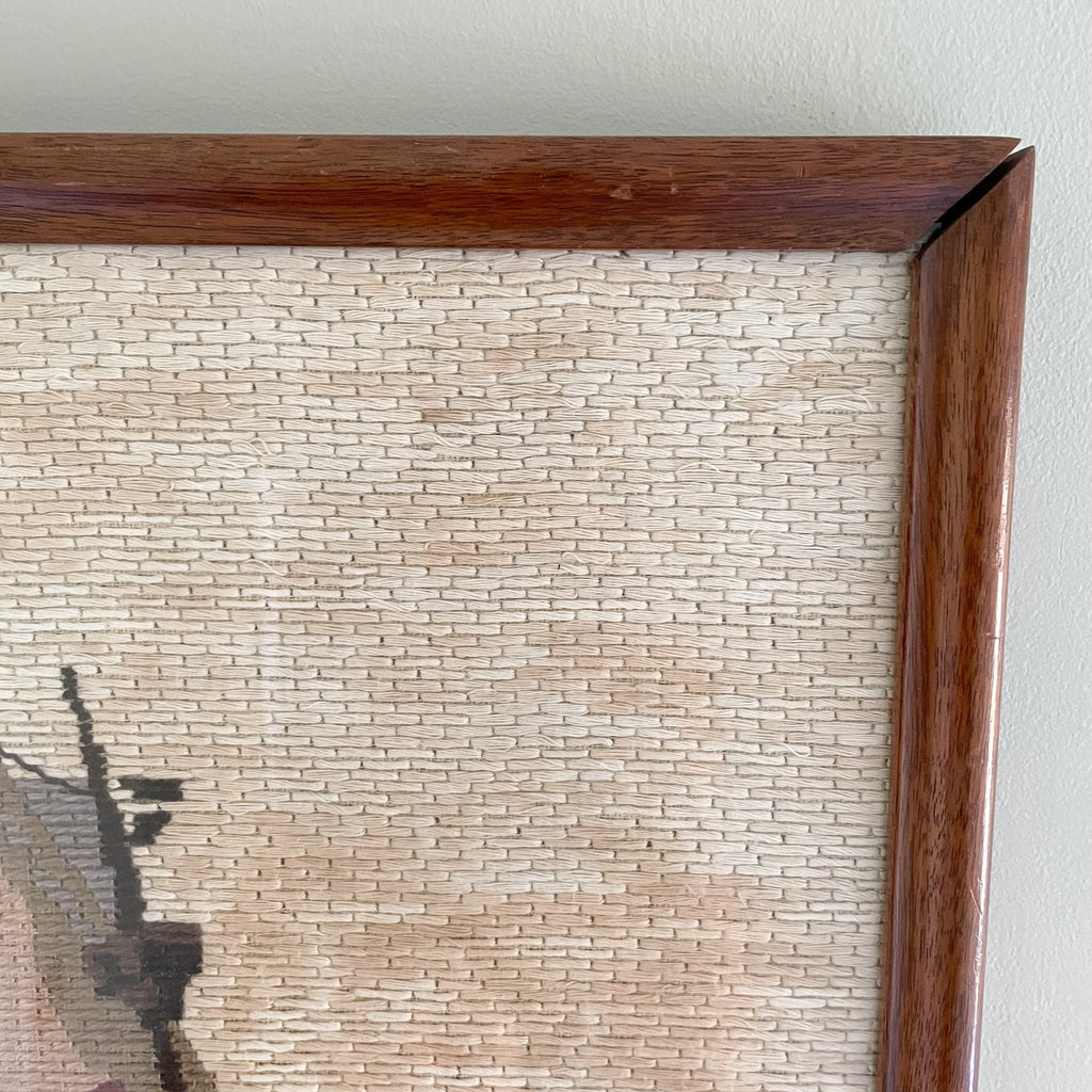 Vintage framed embroidery of a ship - Moppet