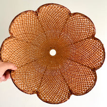 Load image into Gallery viewer, Vintage cane ceiling shade with a scalloped petal edge - Moppet
