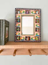 Load image into Gallery viewer, Vintage hand-painted folk art mirror with hand-carved fish frame - Moppet
