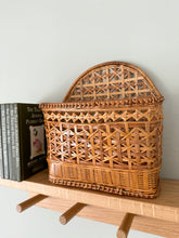 Load image into Gallery viewer, Vintage wicker/rattan letter rack/basket or desk tidy, wall mounted or free standing - Moppet
