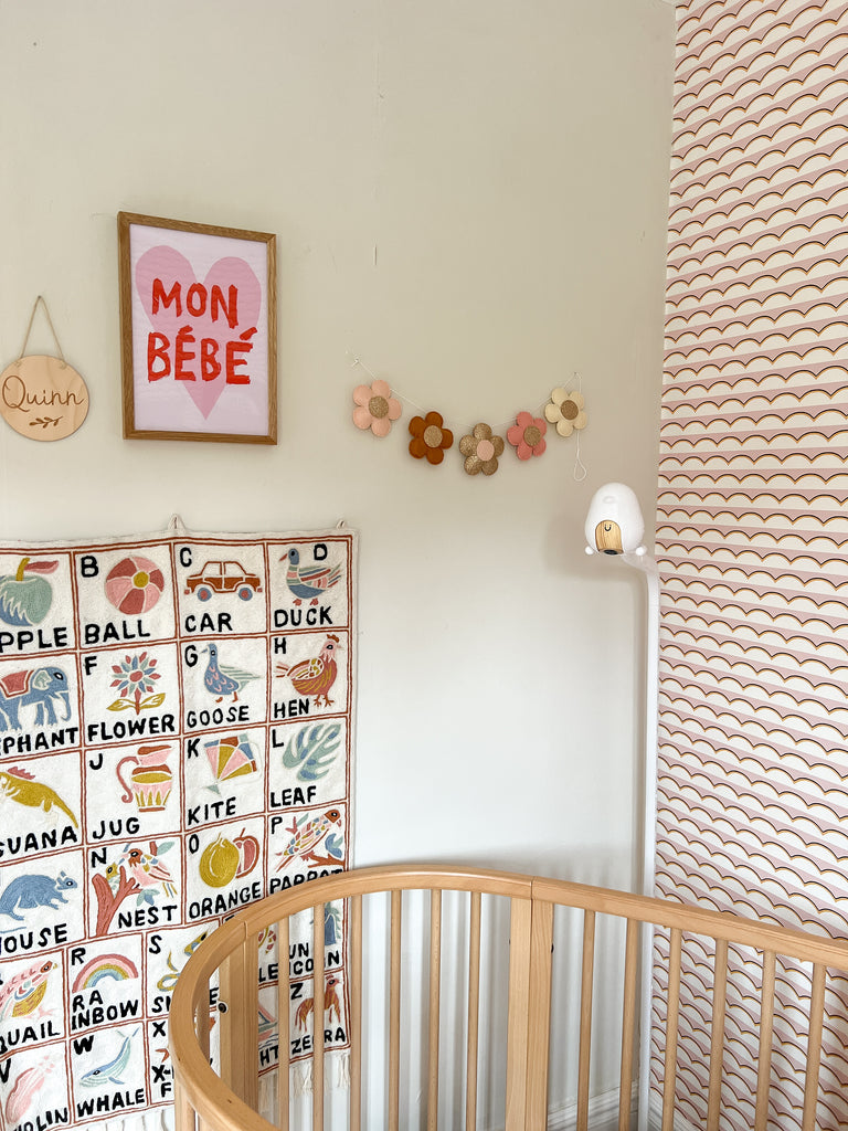Handmade alphabet ABC crewel wall hanging tapestry |  Aru  |  PREORDER - Moppet