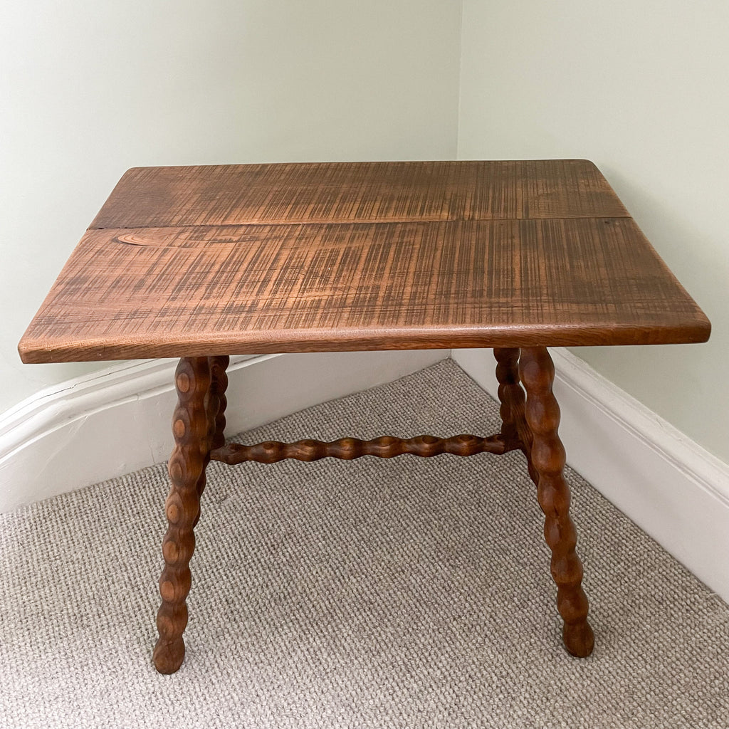 Vintage French oak bobbin low table - Moppet