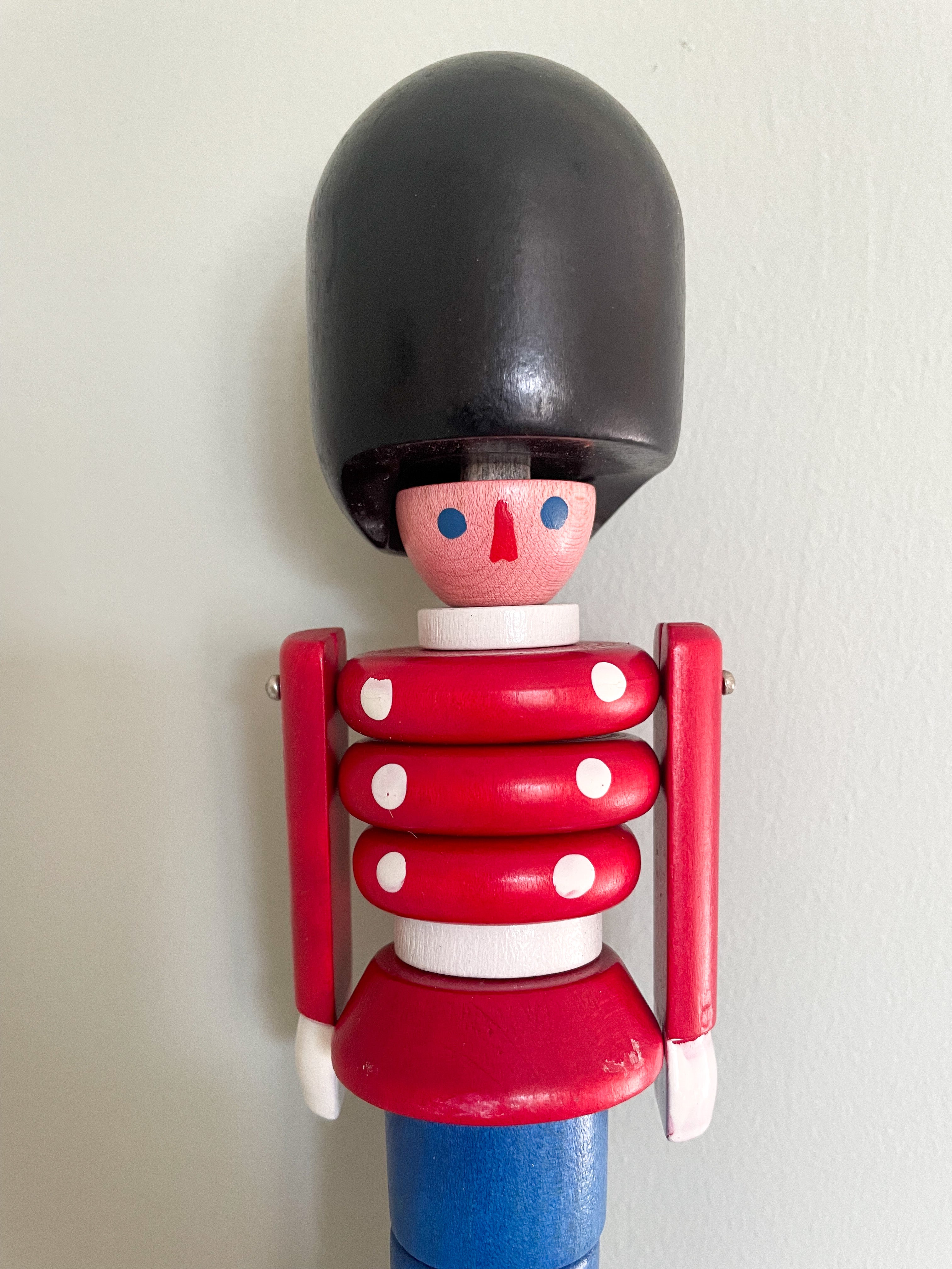 Vintage 1970s Czech wooden stacking toy soldier - Moppet