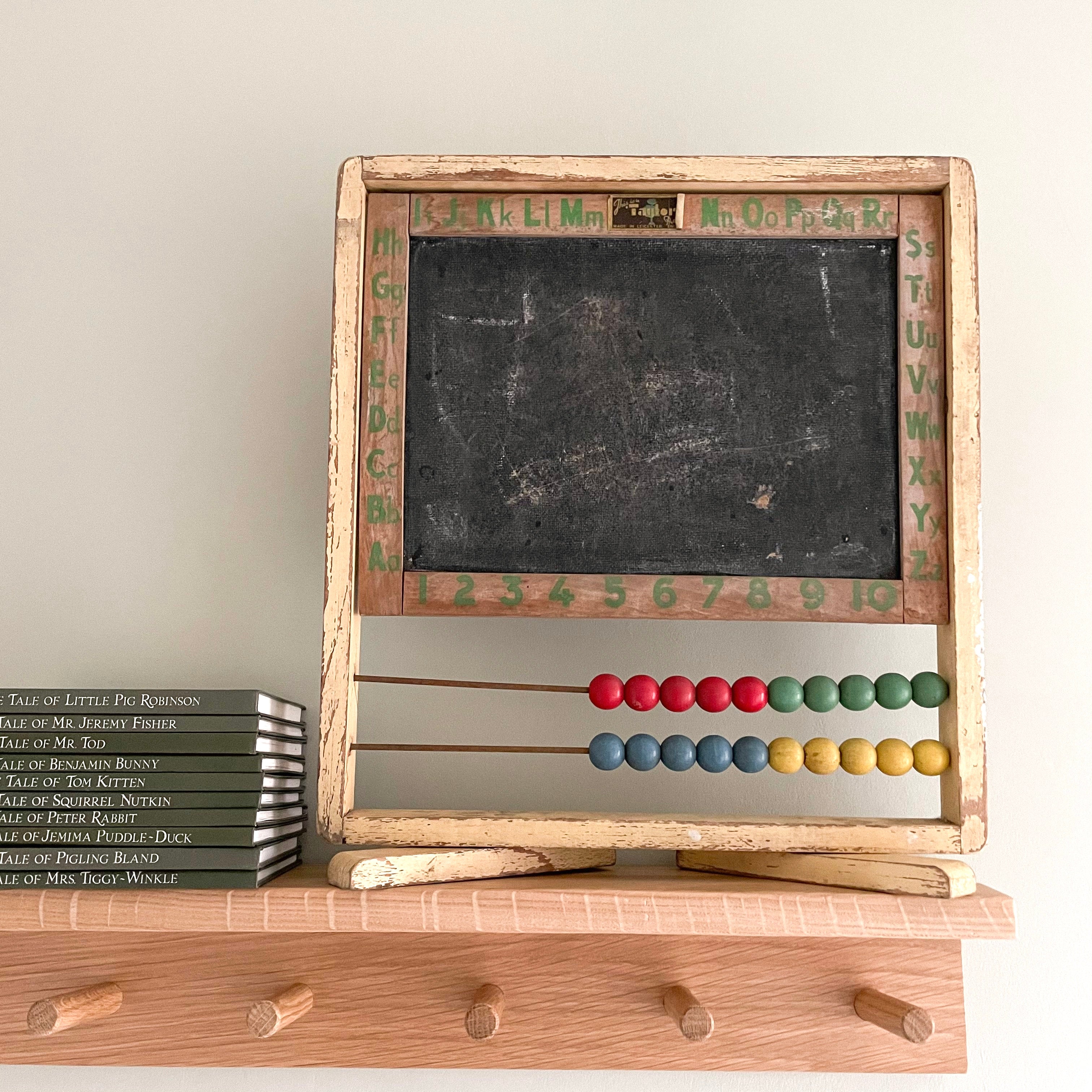 Vintage 1940s wooden blackboard and abacus - Moppet