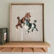 Load image into Gallery viewer, Vintage 1970s felt and mixed textile embroideries of a pair of poodle dogs - Moppet
