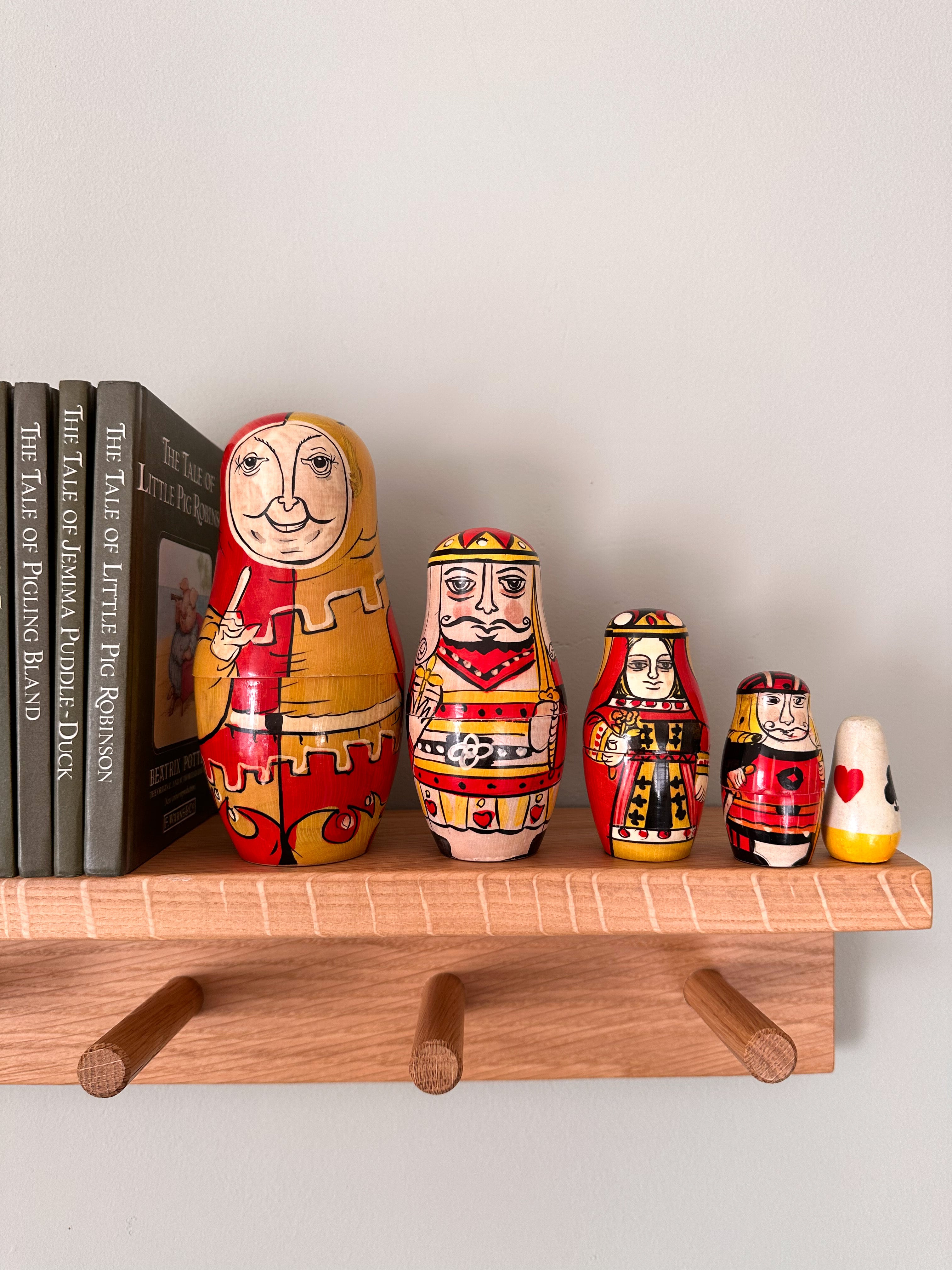 Vintage wooden playing cards Russian Matryoshka nesting dolls - Moppet