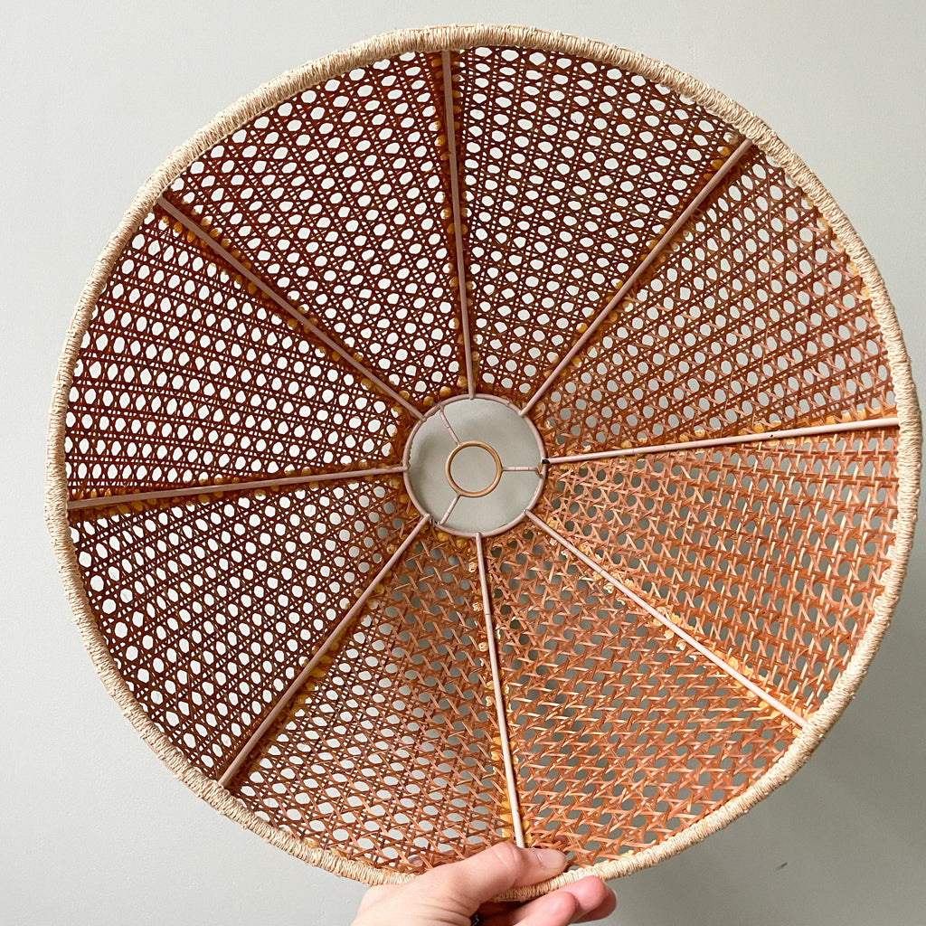 Vintage woven rattan wicker round/circular ceiling shade - Moppet