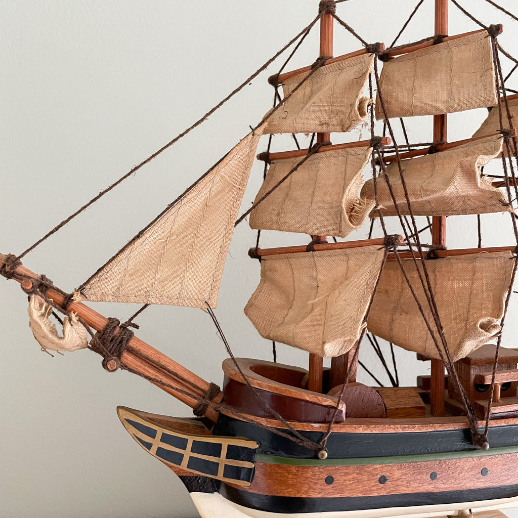 Vintage wooden children's model sailing ship: 'HMS Bounty' - Moppet