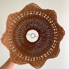 Load image into Gallery viewer, Vintage woven rattan ceiling shade with a wavy edge - Moppet
