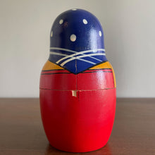 Load image into Gallery viewer, Vintage wooden nesting Russian Matryoshka dolls in rainbow colours - Moppet
