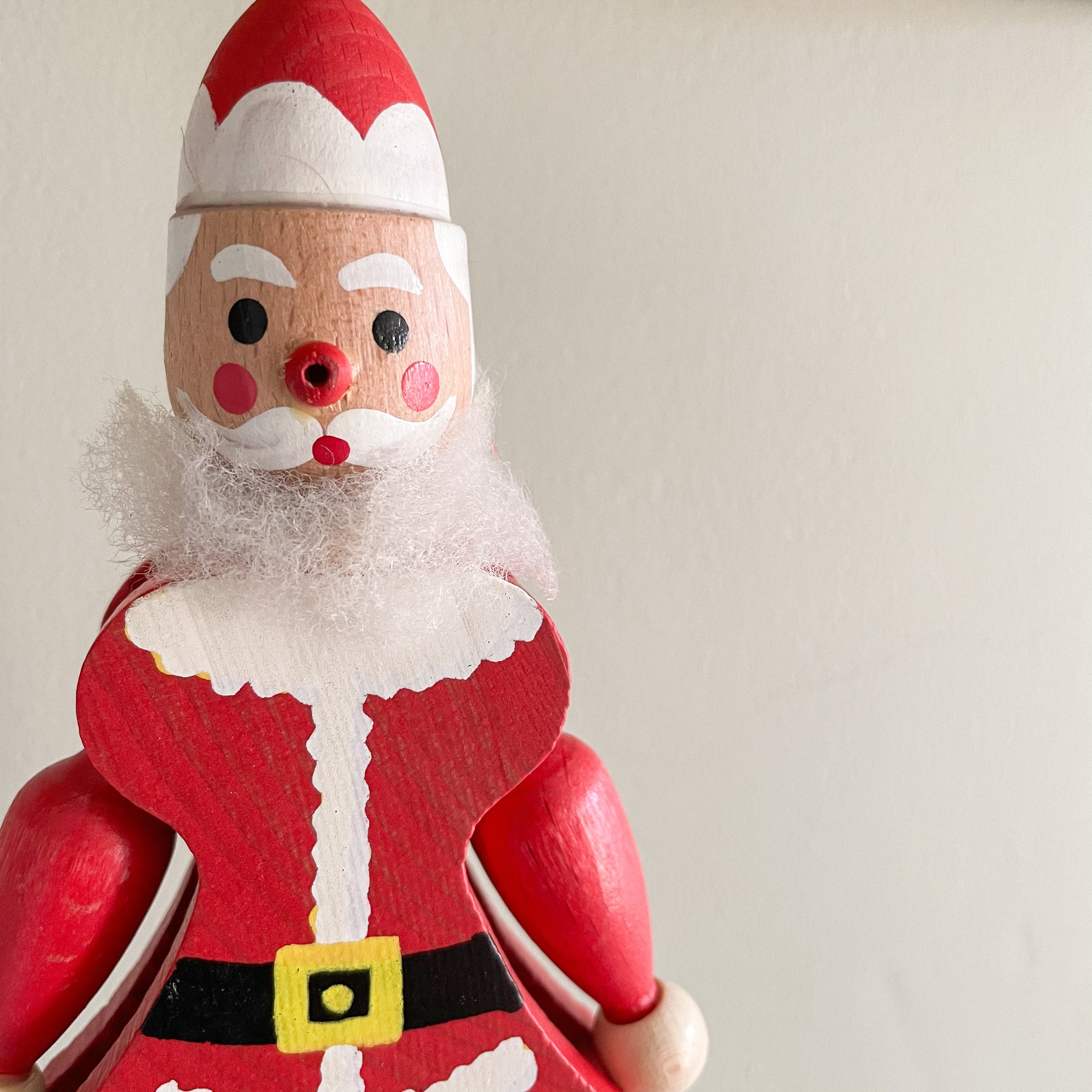 Vintage Austrian wooden Father Christmas ‘Hampelmann’ jumping-jack pull toy, by FAMO - Moppet