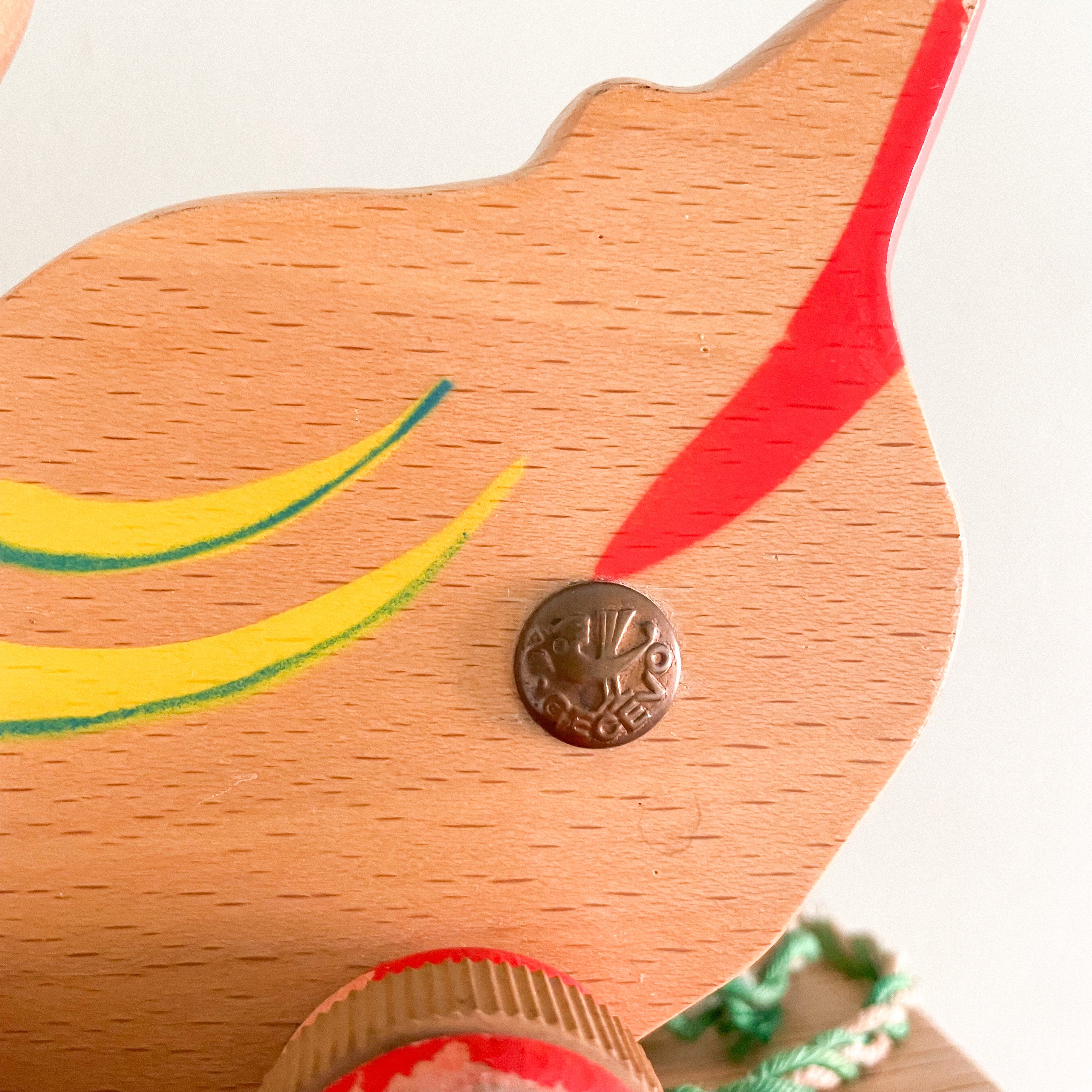 Vintage 1950s German wooden duck pull toy by Verhofa/Gecevo - Moppet