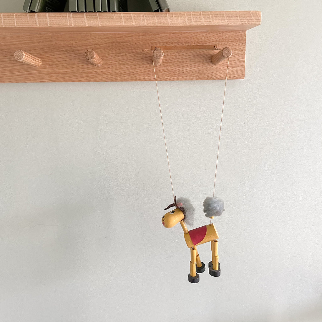 Vintage wooden horse string puppet - Moppet