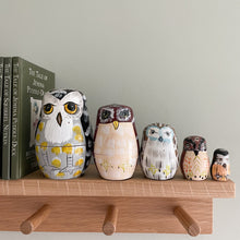Load image into Gallery viewer, Vintage wooden nesting owl ‘Russian’ dolls - Moppet
