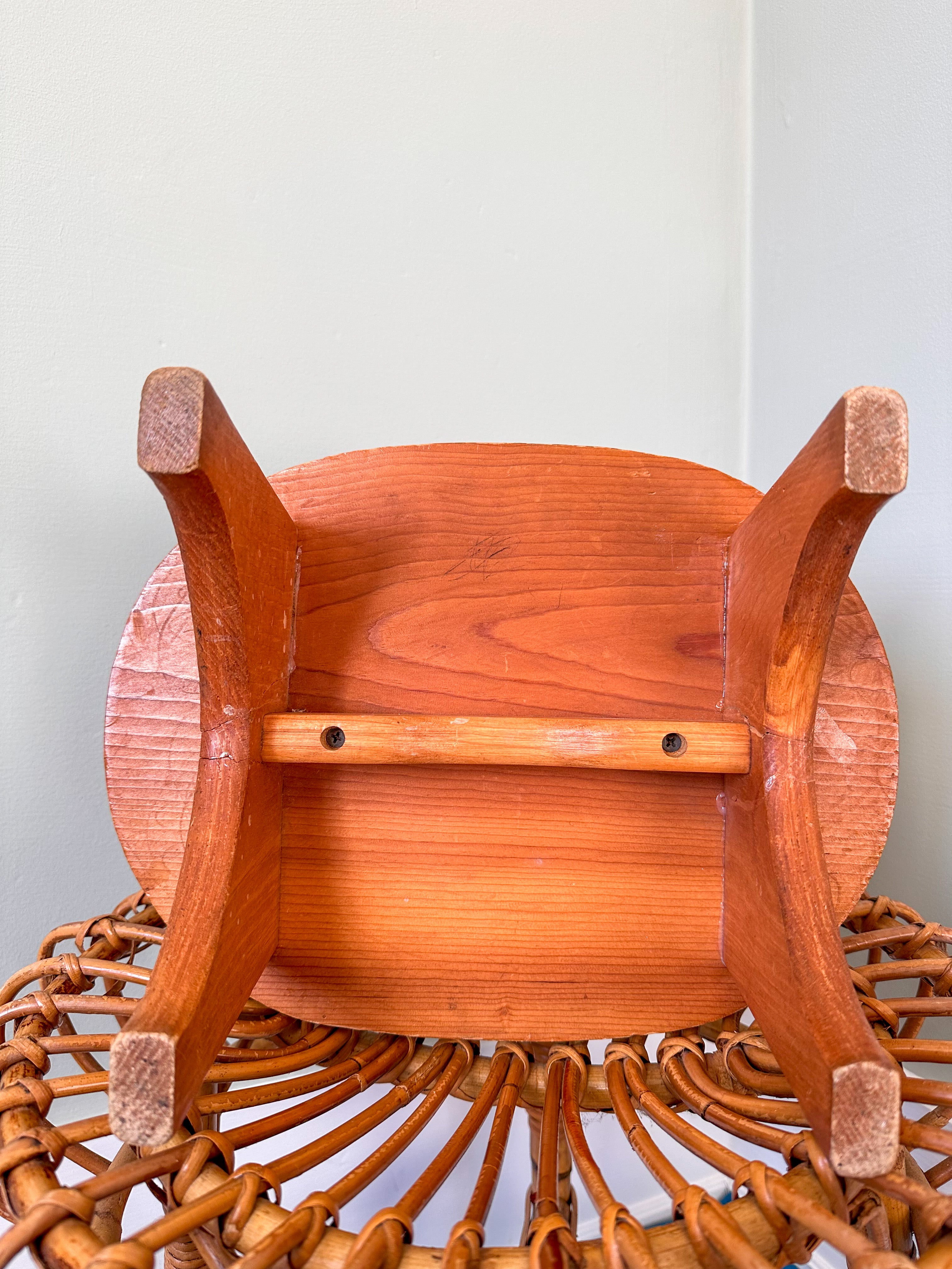 Vintage Dutch wooden hand-painted fairytale stool, signed and numbered by artist M. Kramer - Moppet
